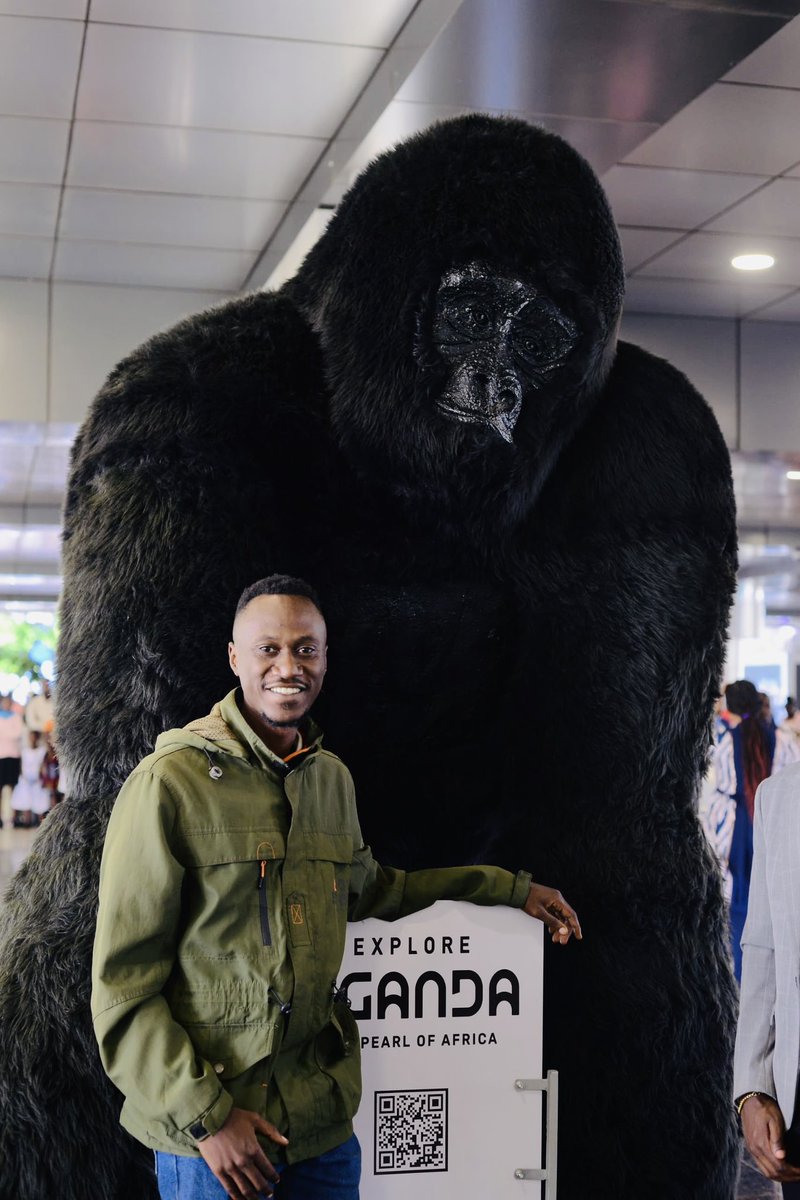 KLaCitizen's tweet photo. UTB just brought something to be executed about at the Airport both at the arrivals and departure side! It’s the Silverback sculpture!
First human being to have this picture! https://t.co/mowuGXrNPF