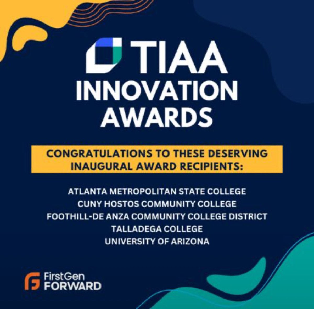 Walter M. Kimbrough (@hiphopprez) on Twitter photo Congrats to the <a href="/Talladega_1867/">Talladega College</a> team, winners of the TIAA Innovation Award! Launched by FirstGen Forward in 2024 and sponsored by TIAA, the Innovation Award recognizes and rewards emerging innovations and solutions that advance the success of #FirstGen students. Congrats to the <a href="/Talladega_1867/">Talladega College</a> team, winners of the TIAA Innovation Award! Launched by FirstGen Forward in 2024 and sponsored by TIAA, the Innovation Award recognizes and rewards emerging innovations and solutions that advance the success of #FirstGen students.