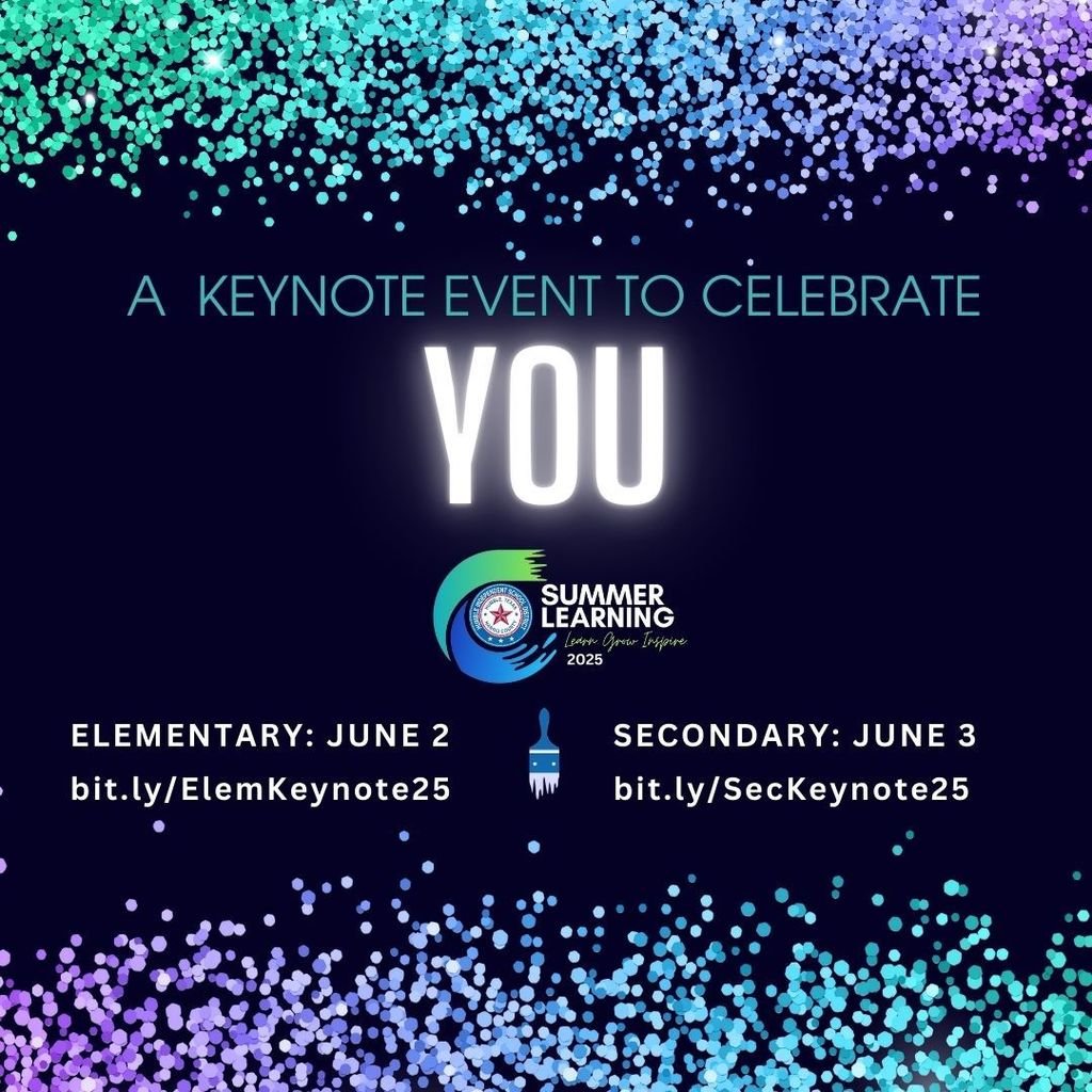 Humble ISD PL (@humbleisd_pl) on Twitter photo Start #TeacherAppreciationWeek with a gift to yourself 🎁
Sign up for the 2025 Summer PL Keynote!
Celebrate your work. Feel inspired. Leave recharged. 🌟
Elem: June 2
Sec: June 3
<a href="/HumbleISD/">Humble ISD</a> <a href="/HumbleISD_PL/">Humble ISD PL</a>
#LearnGrowInspire25 Start #TeacherAppreciationWeek with a gift to yourself 🎁
Sign up for the 2025 Summer PL Keynote!
Celebrate your work. Feel inspired. Leave recharged. 🌟
Elem: June 2
Sec: June 3
<a href="/HumbleISD/">Humble ISD</a> <a href="/HumbleISD_PL/">Humble ISD PL</a>
#LearnGrowInspire25