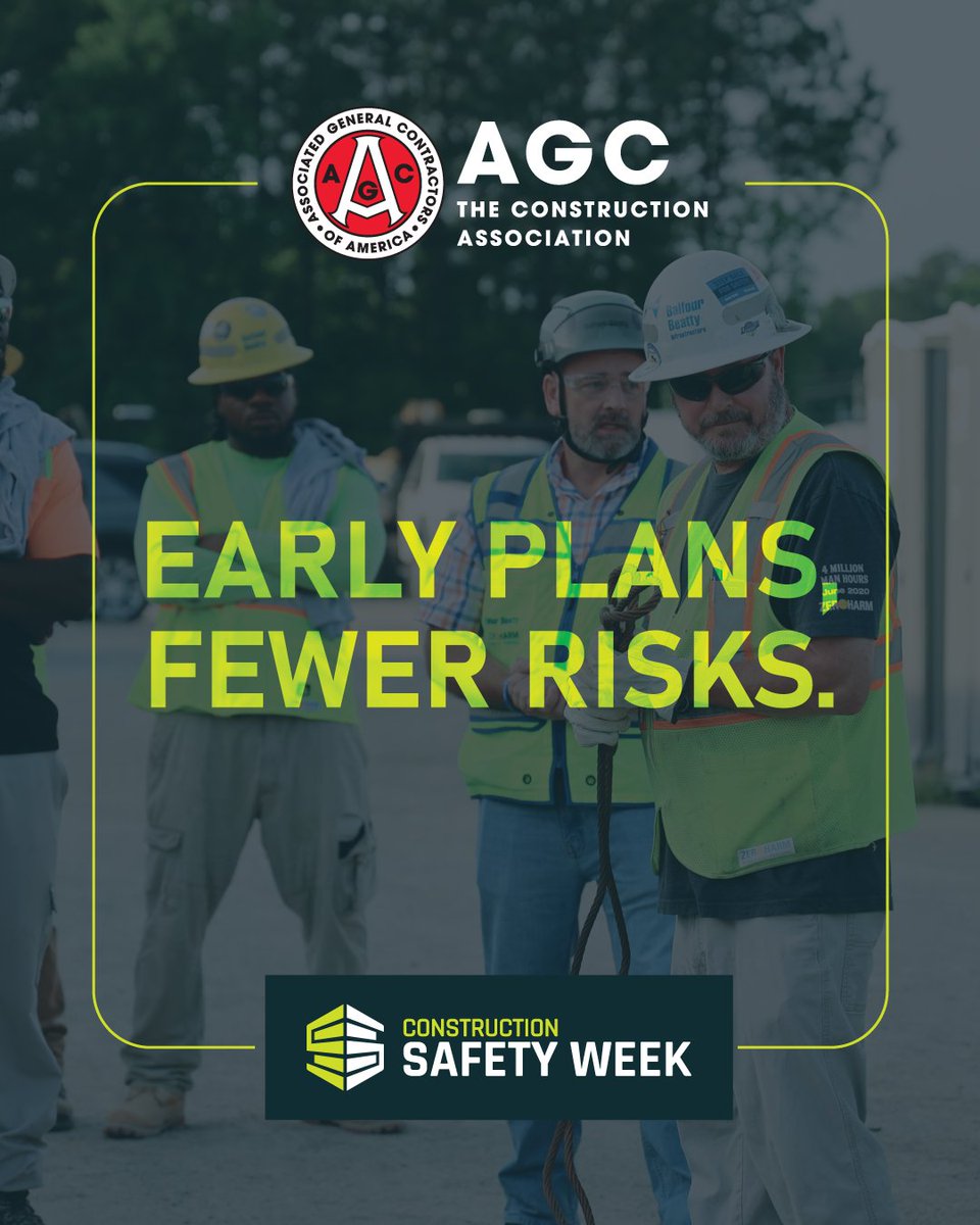 AGCofA's tweet image. #ConstructionSafetyWeek starts with Plan with Precision—because safety isn’t just a checklist, it’s a mindset. Early planning = fewer hazards, stronger teams, and everyone going home safe. Let’s get after it. 💪

Here’s today’s #ToolboxTalk agc.org/sites/default/…