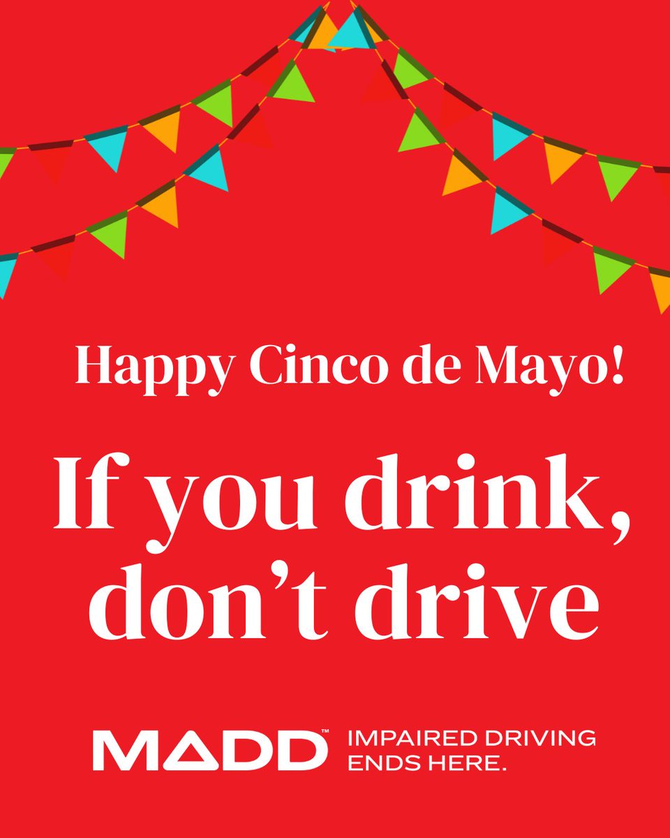 If you’re drinking today, make a plan before the party starts: 

✔️ Designate a sober driver
✔️ Use rideshare or public transit
✔️ Stay where you are if needed

There’s no excuse for driving impaired. One bad decision can change everything.

Celebrate responsibly. Get home