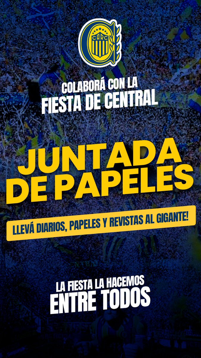 ¡TRAÉ TODO LO QUE TENGAS AL CLUB!
DEJALO EN EL TUNEL DEL CARIBE, AL LADO DE LA TIENDA OFICIAL.
SE VIENEN LOS GUERREROS.
#LaFiestaLaHacemosEntreTodos