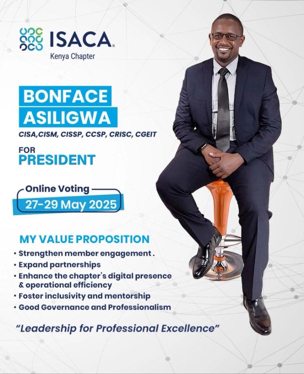 Bonface Asiligwa for President, ISACA - Kenya