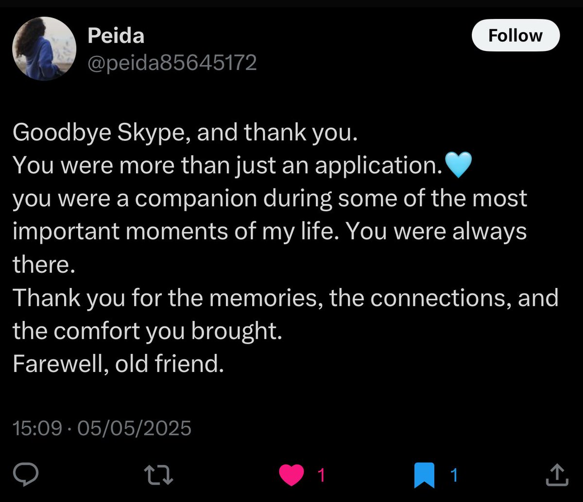 and this here, this is why we will never forget <a href="/Skype/">Skype</a> , even though <a href="/Microsoft/">Microsoft</a> wants us to move on. Skype > any other video calling app ever? 

Why? It started it. #RIPSKYPE