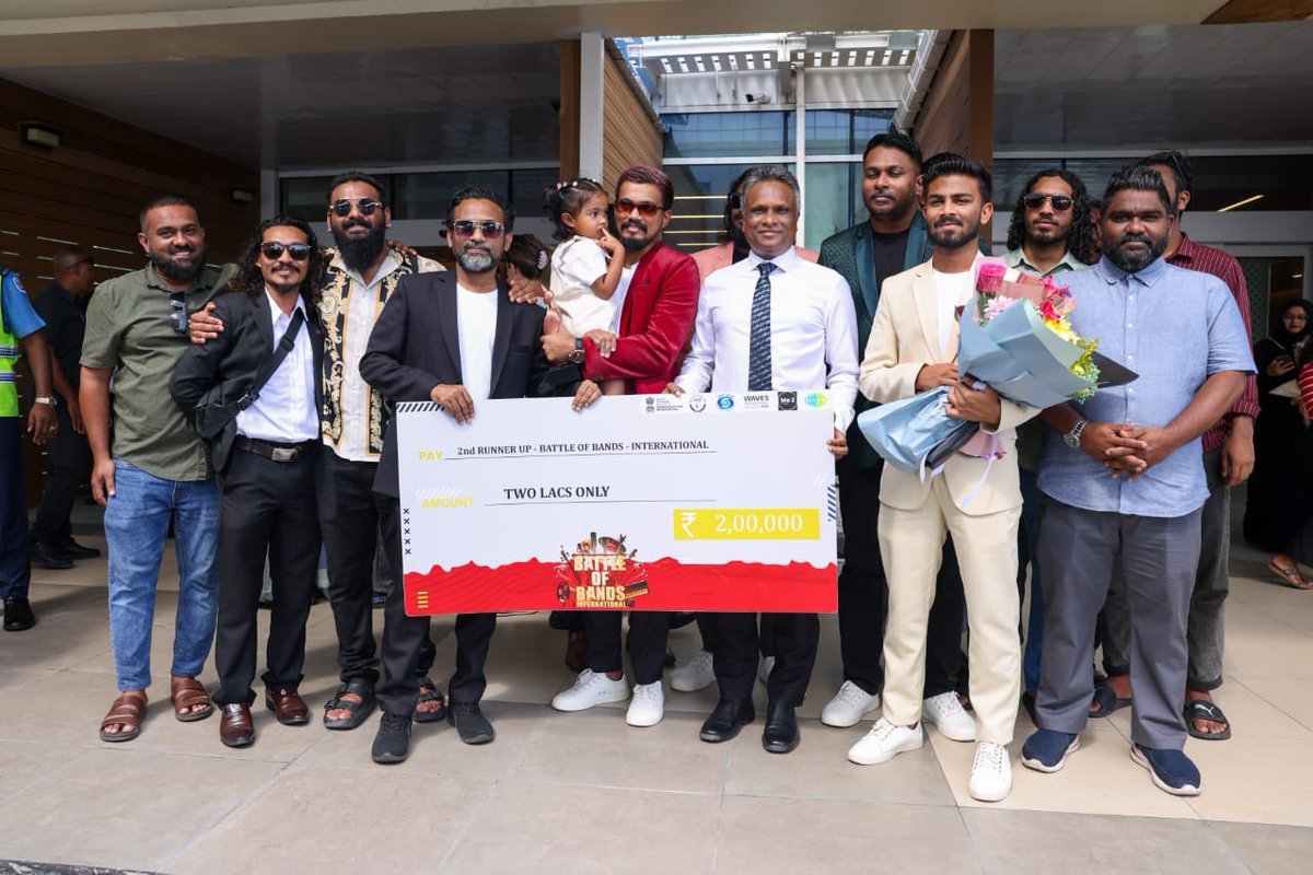 adamazim's tweet image. On behalf of Male' City Council and the proud residents of Male' City, I extend warmest congratulations to #2ofUs for becoming 2nd runner-up at the Battle of Bands International! Your electrifying performances have made the Maldives proud!