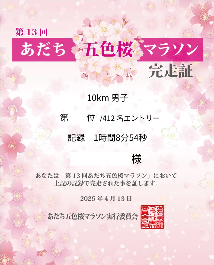 BuildNumber35's tweet image. そもそもガチ勢じゃないし、ガチ勢になれないし、ガチ勢から見たら全くお話にならない極めて凡記録だけど、初出場の上にコンディション最悪の中でも完走した自分にとっては誰が何と言おうと立派な記録。
生きた証を、頑張った証を、そして、多少でも誇らしい気持ちを人生に残せた気がします。