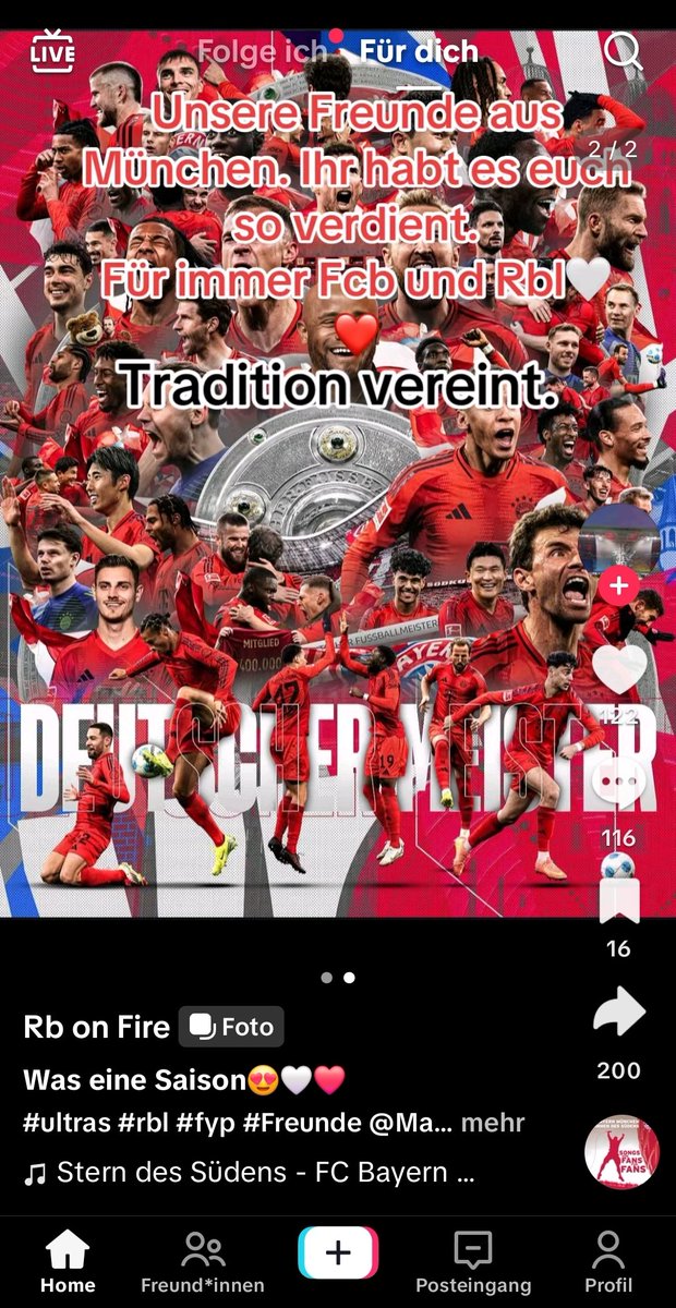 Bayern und der RBL 🤍❤️ !!
Die beste Freundschaft in ganz Deutschland 🤝