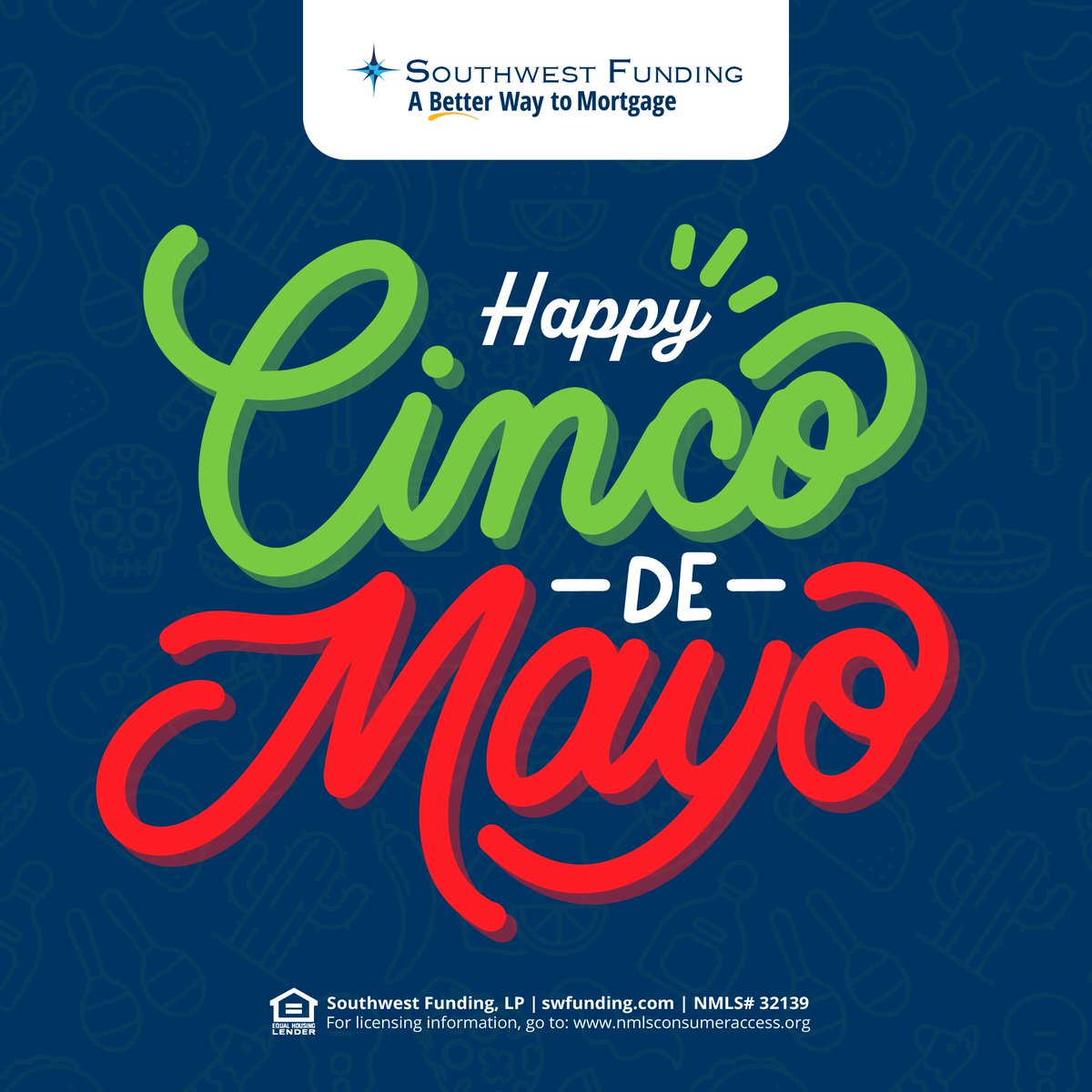 swfunding1's tweet image. Happy Cinco de Mayo from Southwest Funding! 🎉 

Here's to strong communities and celebrating every step toward homeownership. ¡Salud! 

#SWFStrong #CincoDeMayo #MortgageMoves #SWFunding #ABetterWayToMortgage #SouthwestFunding