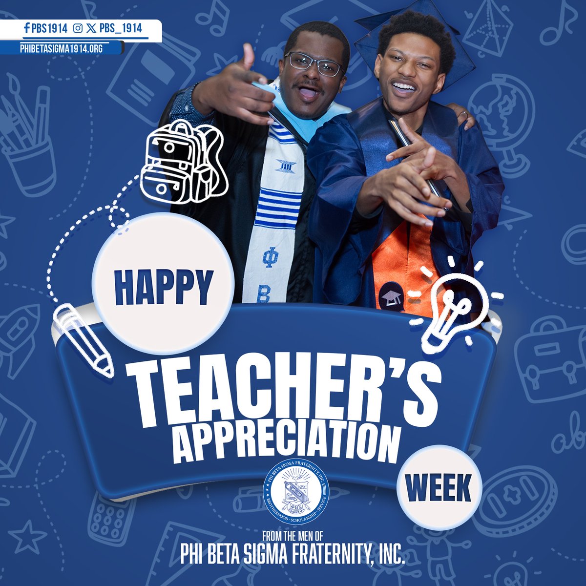 Phi Beta Sigma Fraternity, Inc. proudly salutes our Sigma Educators—men who lead classrooms with purpose, passion, and service. Your dedication shapes futures and embodies the true spirit of Brotherhood, Scholarship, and Service.
#SigmaEducators #PBS1914 #TeacherAppreciationWeek