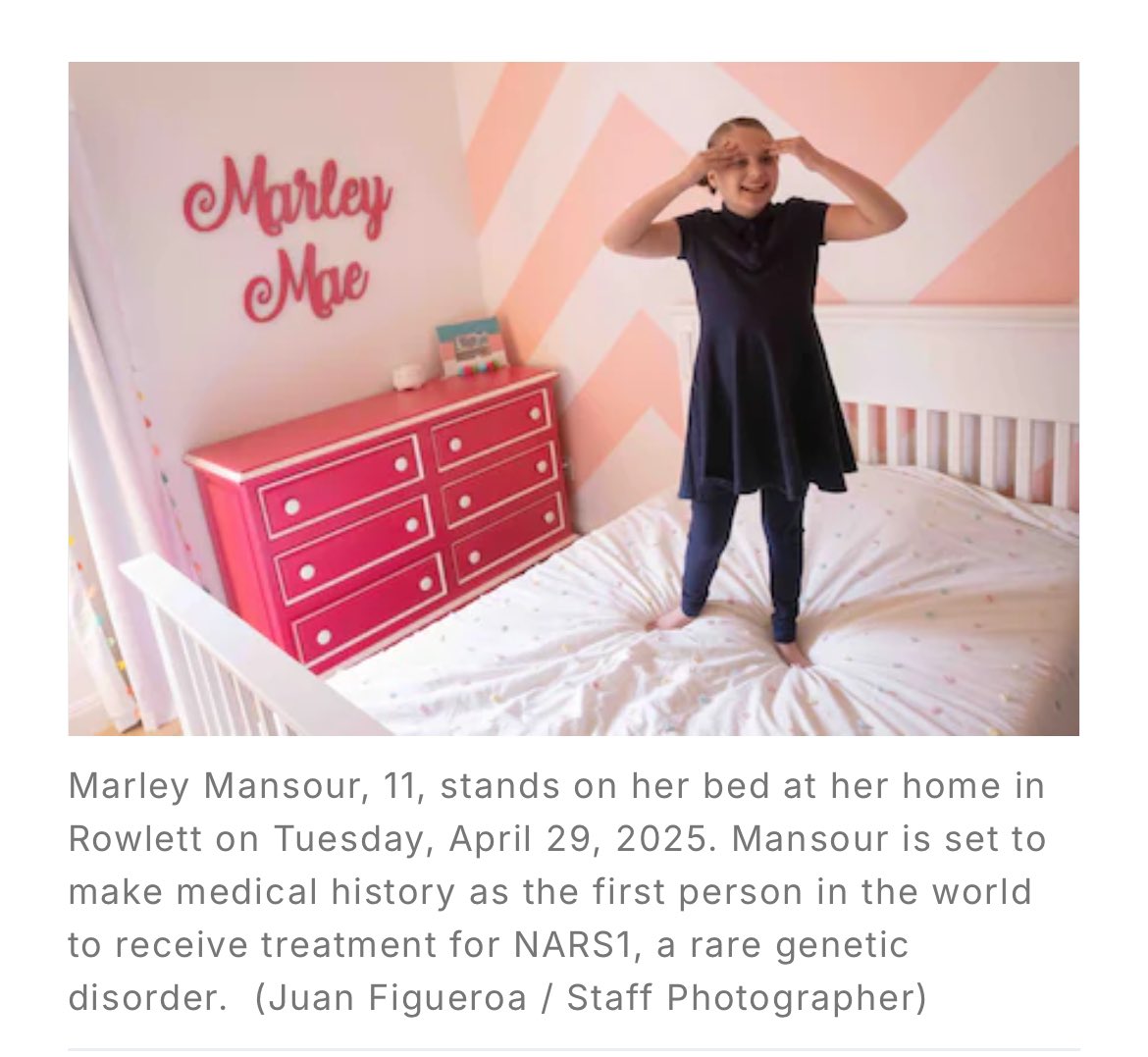 Amazing front page news today, our very own Dr. Kaitlin Batley continues to pioneer treatment for rare genetic disorders

<a href="/RareDiseases/">National Organization for Rare Disorders (NORD)</a> #NARS1

All credits to <a href="/dallasnews/">Dallas Morning News</a>