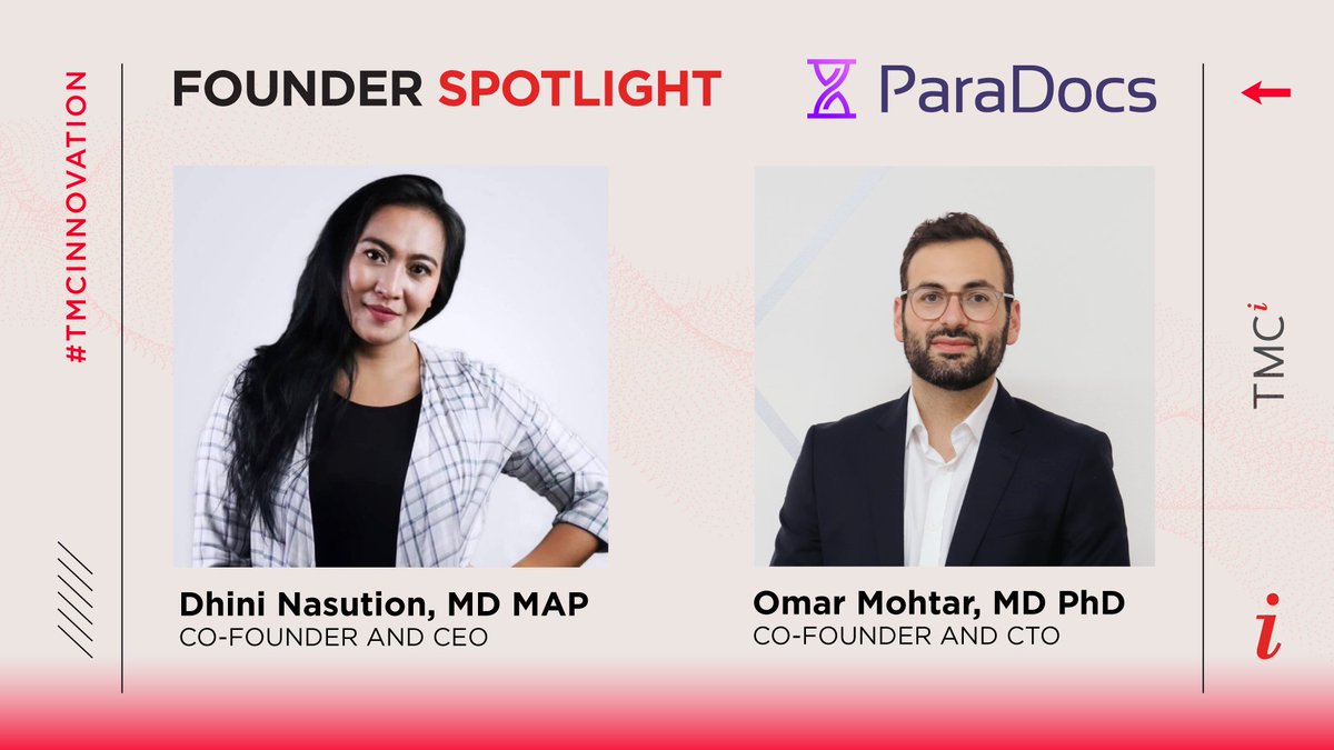 TMCInnovation's tweet image. ParaDocs Health co-founders Dhini Nasution (CEO) & Omar Mohtar (CTO)—Biodesign alumni—are making an impact with partners like Microsoft, HP, HTX HIE, & XPC. They’ve secured an NSF grant & are now integrating their platform into multi-practice physician groups.