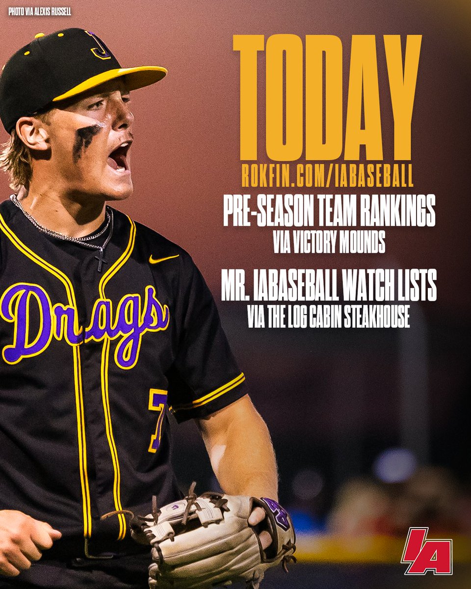 🚨 TODAY ON ROKFIN 🚨

⚾️ PRE-SEASON TEAM RANKINGS
via Victory Mounds

⚾️ MR. IABASEBALL WATCH LISTS (FREE)
via The Log Cabin Steakhouse

#IAbaseball X #iahsbsb