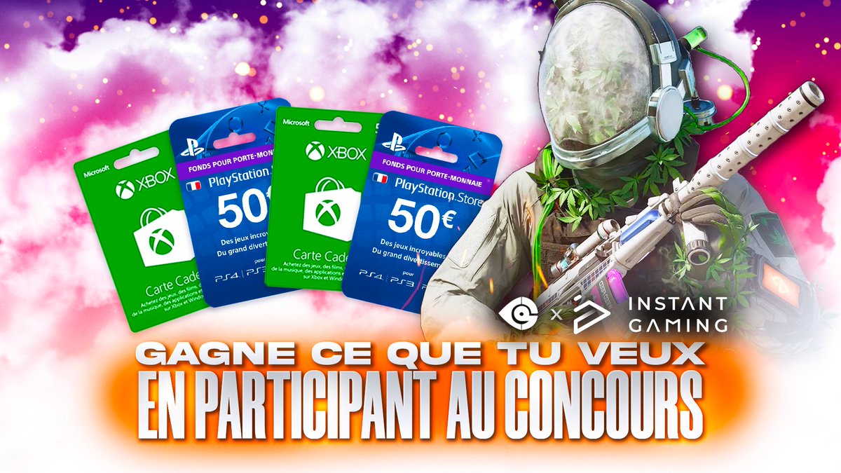 🎉 GIVEAWAY SPÉCIAL MAI 🎮
Carte PSN, Xbox, Steam, ou même ton jeu préféré… c’est toi qui choisis le lot !

Pour tenter ta chance 👇
🔁 RT ce post
📝 Inscris-toi ici : instant-gaming.com/fr/giveaway/co…

📅 Le gagnant sera tiré au sort à la fin du mois. 
Bonne chance à toutes et tous ! 🍀