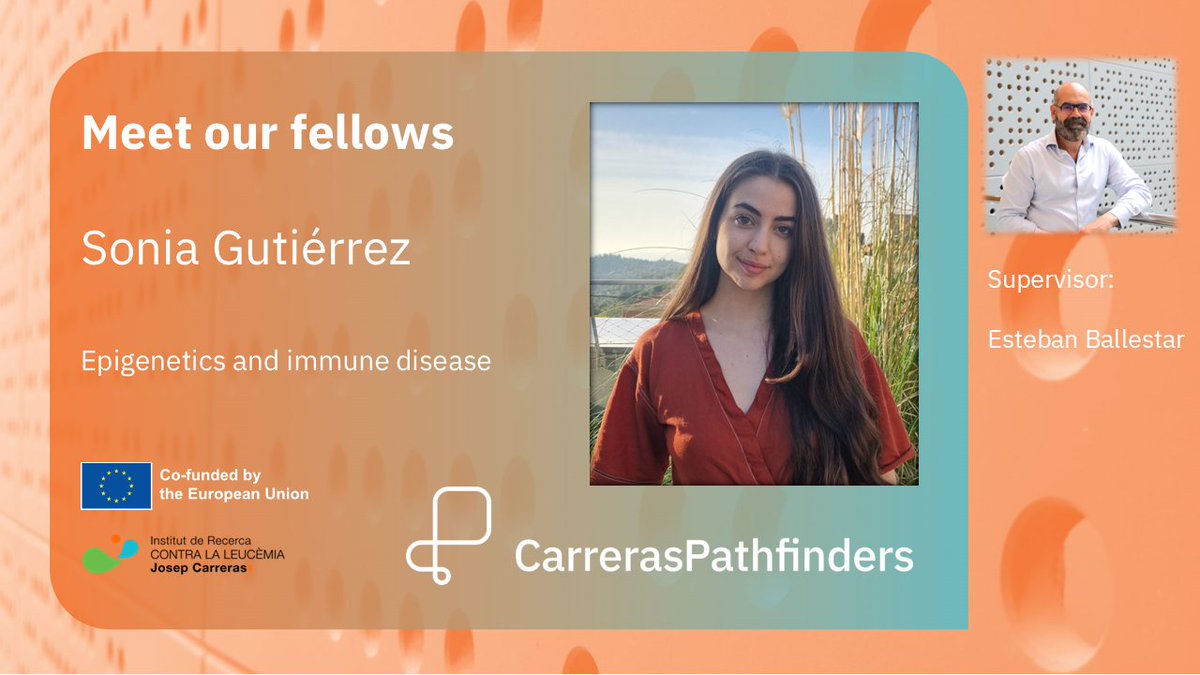 CaPathfinders's tweet image. 📢Meet our Fellows
Sonia Gutiérrez joined #CarrerasPathfinders to pursue her PhD under the supervision of Dr @eballestar
at @CarrerasIJC.
👩🔬Learn about Sonia at carreraspathfinders.eu/doctoral-candi…
and🔬about her project at carreraspathfinders.eu/projects/dc2/.
@MSCActions #bloodcancers
