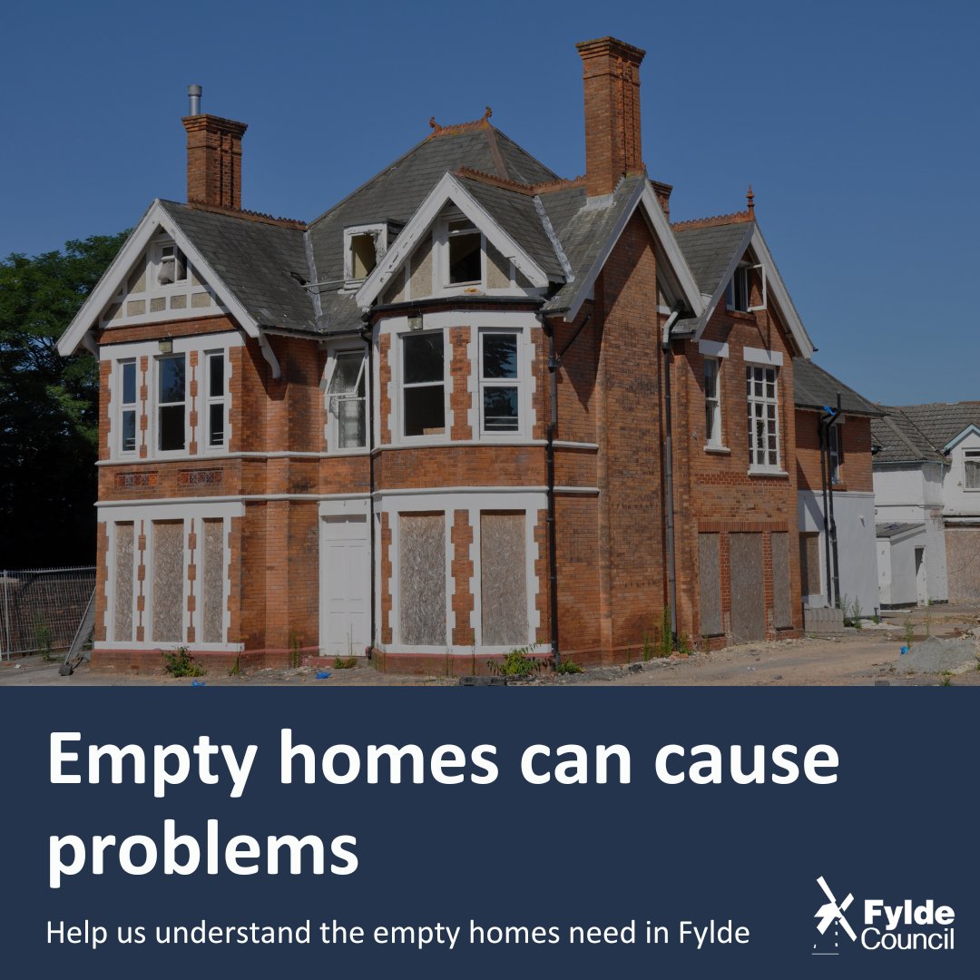 📋 Empty homes are a loss to homeowners and our local community.

Support our initiative to create an Empty Homes Strategy by completing our resident survey: ow.ly/GWlL50V3uMT

✉️ Report an empty home at housing@fylde.gov.uk

#HousingStrategy #EmptyHomes