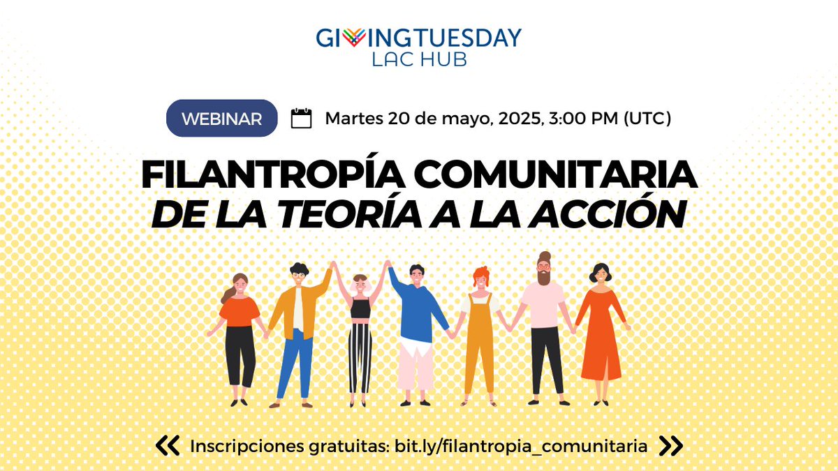 📌 [WEBINAR] ¿Qué es la filantropía comunitaria y por qué está cobrando fuerza en América Latina y el Caribe?

Descubre cómo las comunidades están transformando la forma de movilizar recursos para el bien común.

📅 Martes 20 de mayo, 3:00 PM (UTC)
🔗 bit.ly/filantropia_co…