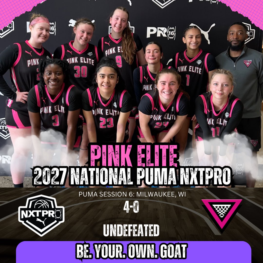 pinkelitebasketball (@pinkeliteclub) on Twitter photo Congrats Pink Elite 2027 National Puma Nxtpro for finishing the Puma Showcase Session 6 undefeated! 4-0 on the weekend! 8-0 in the circuit <a href="/PRO16G/">NXTPRO Girls League</a> <a href="/EmmaBirsa/">Emma Birsa</a> <a href="/KennadyKotowski/">Kennady Kotowski</a> <a href="/akritzer_09/">Annabelle Kritzer</a> <a href="/MaceyM2027/">Macey Mills</a> <a href="/NicoleD2027/">Nicole Douglas</a> <a href="/AubreySpy11/">Aubrey Spychalski</a> <a href="/MiaMolis/">Mia Molis</a> <a href="/lelanie_posada/">Lelanie_Posada</a> <a href="/amanimeeks3/">Amani Meeks</a> <a href="/_CoachAHill/">Coach Antwan Hill</a> Congrats Pink Elite 2027 National Puma Nxtpro for finishing the Puma Showcase Session 6 undefeated! 4-0 on the weekend! 8-0 in the circuit <a href="/PRO16G/">NXTPRO Girls League</a> <a href="/EmmaBirsa/">Emma Birsa</a> <a href="/KennadyKotowski/">Kennady Kotowski</a> <a href="/akritzer_09/">Annabelle Kritzer</a> <a href="/MaceyM2027/">Macey Mills</a> <a href="/NicoleD2027/">Nicole Douglas</a> <a href="/AubreySpy11/">Aubrey Spychalski</a> <a href="/MiaMolis/">Mia Molis</a> <a href="/lelanie_posada/">Lelanie_Posada</a> <a href="/amanimeeks3/">Amani Meeks</a> <a href="/_CoachAHill/">Coach Antwan Hill</a>