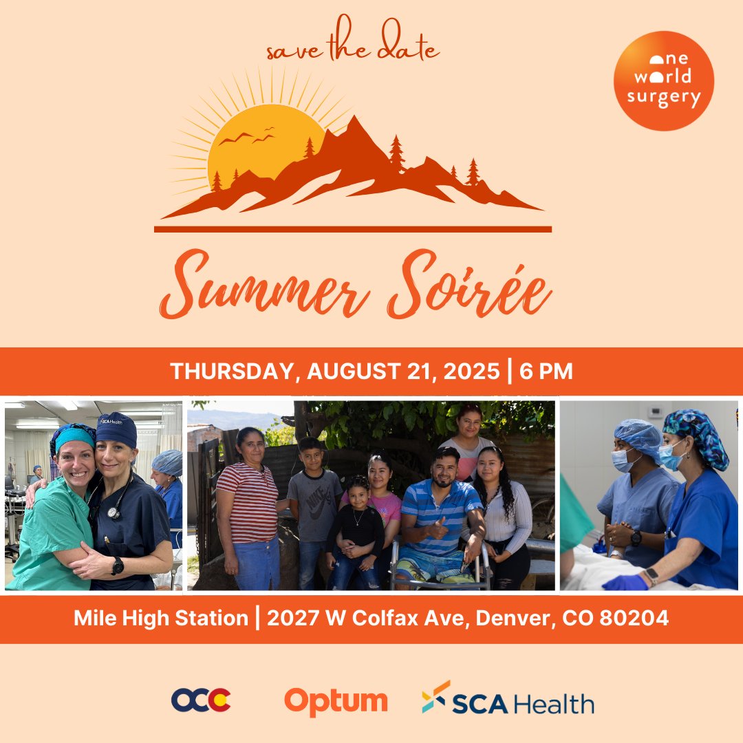 Save the date for a night of impact and celebration at our Summer Soirée! ✨

📅 Date: 8/21 | 6 PM
🏢 Location: Mile High Station, Denver, CO

We're thrilled to partner with <a href="/OrthopedicCO/">Ortho Centers of Colorado</a>, <a href="/Optum/">Optum</a> Colorado, and <a href="/SCA__Health/">SCA Health</a> to host an evening dedicated to making a difference.