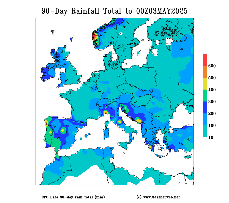 Water levels in rivers and stream now obviously looking low and crops are showing signs of stress. These are the rainfall totals recorded in the last 10, 30, 60 and 90 days.  Worrying times for our farmers!