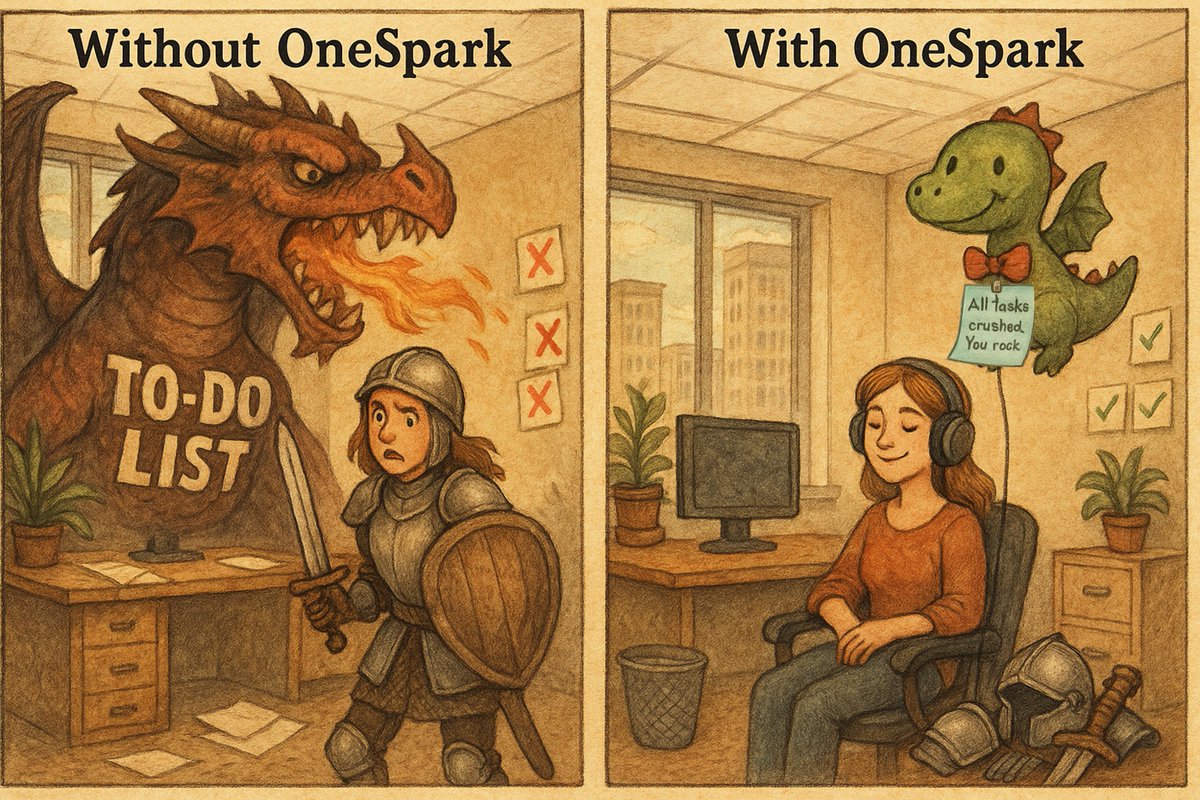 neocore__'s tweet photo. me: opens to-do list
dragon: YOU DARE APPROACH ME WITH TWO UNSENT EMAILS
neocore: ok dramatic. sit down.
🎧 preorder now: https://t.co/GKsKW7JyF9
oneSpark helps anyone turn overwhelm into momentum.

#ADHD #ADHDLife #FocusFatigue #MentalHealthTech #TodoListHell #BCITech #NeurodivergentSupport
