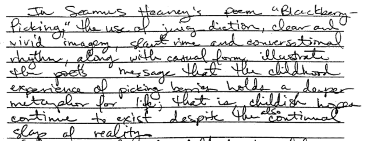 neoiism's tweet photo. one of the lost skills for young students is cursive (and good handwriting in general). old ap lit exams pre-2010s offer a poignant demonstration. incomparable to some of the totally illegible ones from 2010-onwards. https://t.co/OtAmd2hMhc