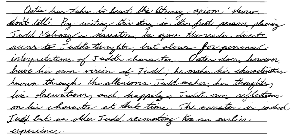 neoiism's tweet photo. one of the lost skills for young students is cursive (and good handwriting in general). old ap lit exams pre-2010s offer a poignant demonstration. incomparable to some of the totally illegible ones from 2010-onwards. https://t.co/OtAmd2hMhc