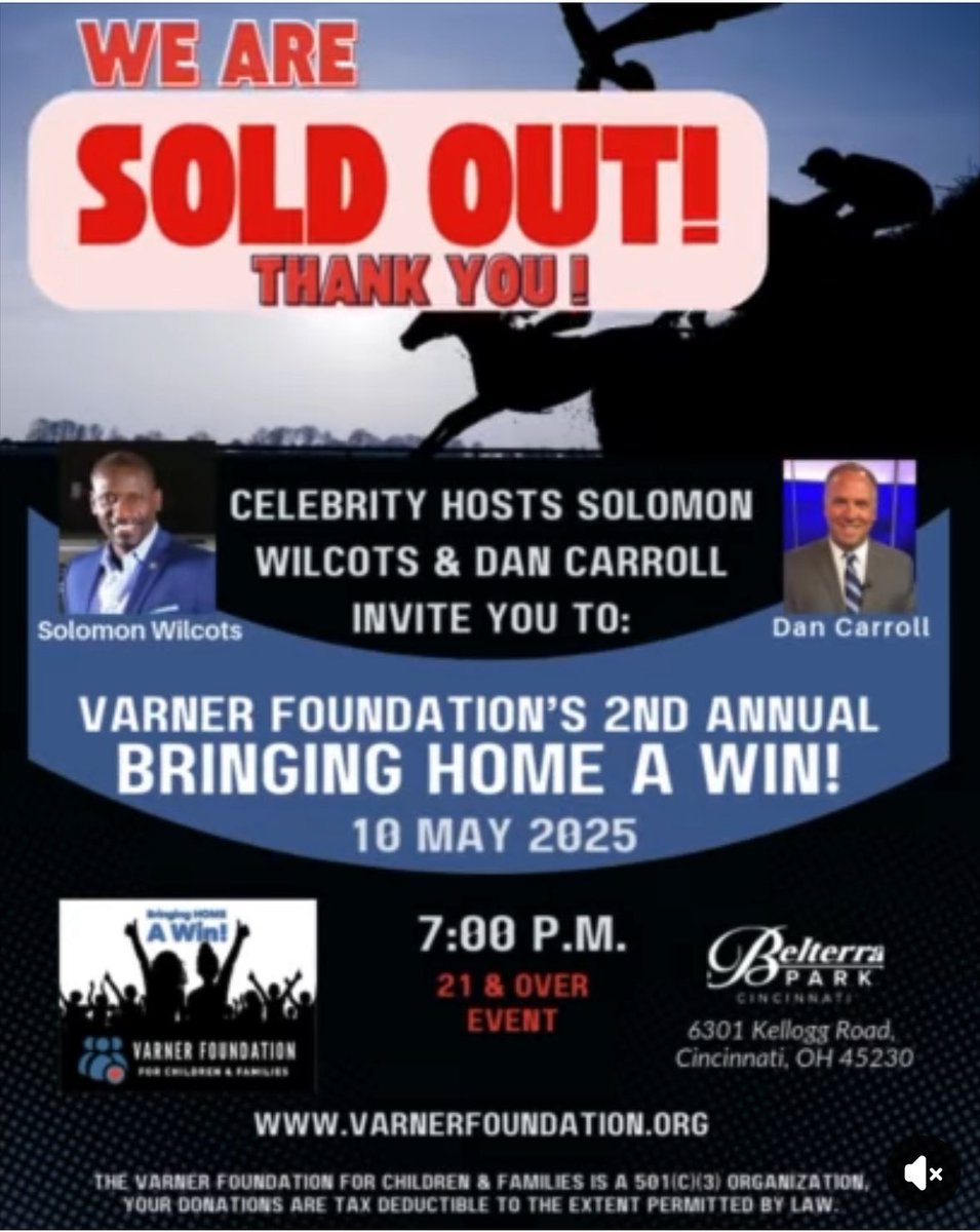 SOLD OUT!  Thank you for supporting the Varner Foundation <a href="/varnercare/">Varner Foundation for Children & Families</a> 
And making a difference in a child’s life!
