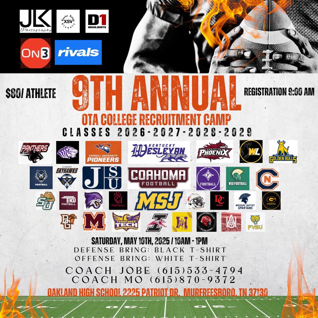 OnTopAthletics Inc📚🏈⚾️ (@ontopathletics) on Twitter photo Let’s start the countdown! Get your🍿 ready. So passionate about this camp! I love seeing kids compete in front of schools. Come shine for an opportunity to get your education paid for. <a href="/asdillon/">Adam Dillon</a> <a href="/d1highlights/">d1highlights</a> <a href="/RN_JK808/">D1_JK808</a> <a href="/bestXthatXists/">Xavier Smith</a> <a href="/coachcraw4d/">David Crawford</a> <a href="/strengthcoach34/">Beasley Elite Sports</a> <a href="/thompsmd23/">Coach Thompson</a> Let’s start the countdown! Get your🍿 ready. So passionate about this camp! I love seeing kids compete in front of schools. Come shine for an opportunity to get your education paid for. <a href="/asdillon/">Adam Dillon</a> <a href="/d1highlights/">d1highlights</a> <a href="/RN_JK808/">D1_JK808</a> <a href="/bestXthatXists/">Xavier Smith</a> <a href="/coachcraw4d/">David Crawford</a> <a href="/strengthcoach34/">Beasley Elite Sports</a> <a href="/thompsmd23/">Coach Thompson</a>