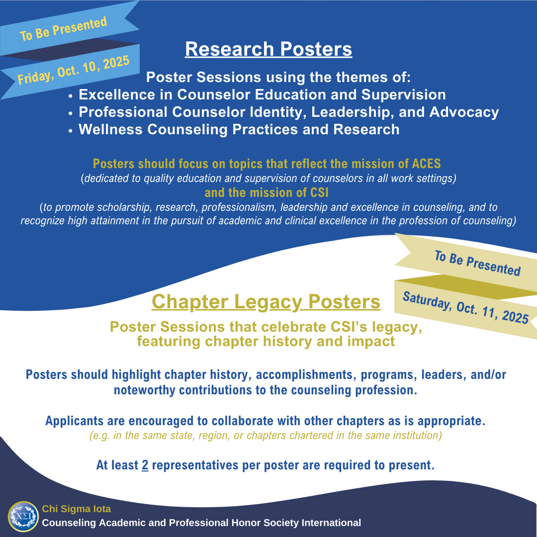 2025-2026 CSI Days’ Poster Session Submissions will be accepted until June 15, 2025 at 5PM EDT.

In-person CSI Days will be @ the ACES conference in Philadelphia, PA (Oct 8-12 2025). 

More Info: csi-net.org/page/2025_Post…