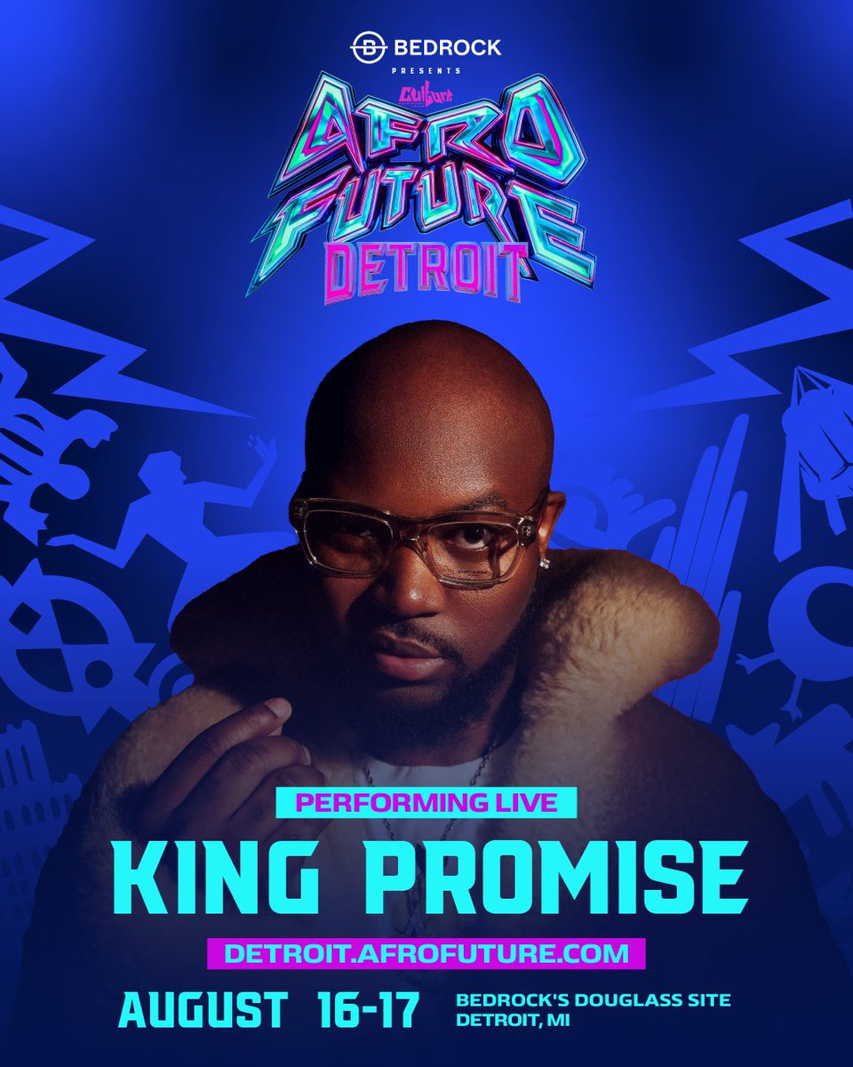 Afrofuture's tweet image. Whoβs ready to sing every word when @iamKingPromise touches the main stage? From Accra to Detroit, heβs bringing the heat, the vocals, and all the feels. πβ
β
detroit.afrofuture.com ππ« β
#afrofuture #afrofuturedetroit #detroit #kingpromise