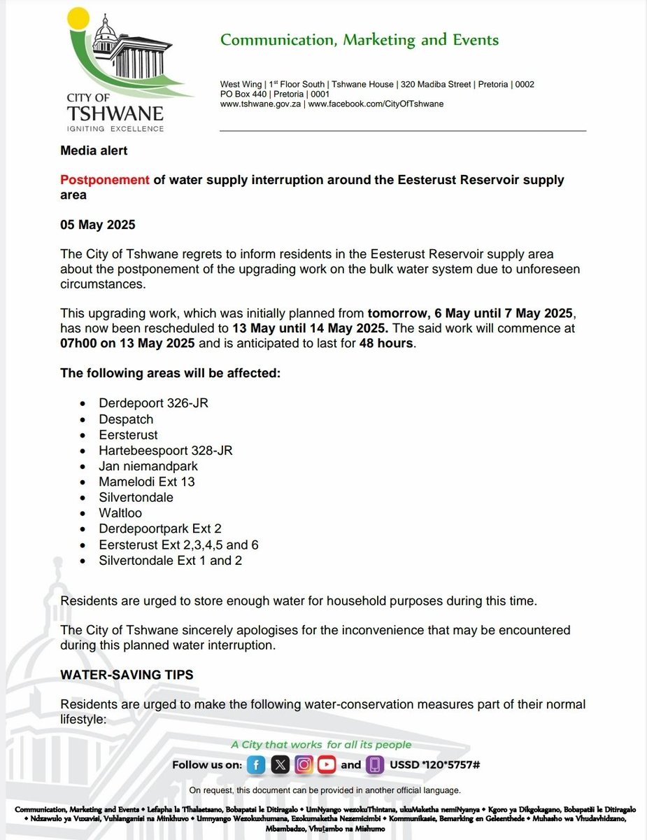 City of Tshwane tweet media