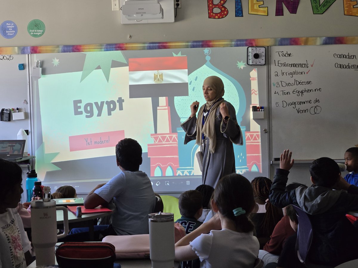 In grade 4 we're learning about Ancient Egypt. Luckily, our own Mrs. Morsey is from Egypt and put together a wonderful presentation to help us learn about modern-day Egypt. We were able to compare and contrast between an ancient and modern society!