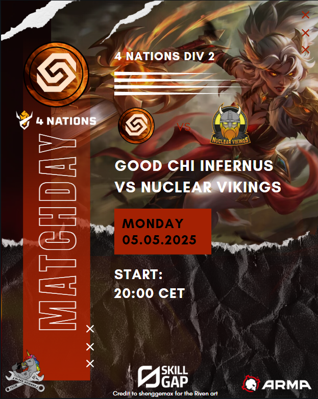 GoodChiGG's tweet photo. DIV 2 are also ready to take on a former DIV 1 team in @NuclearVikings in @TheUKEL 

The "us" in Infernus will surely be enough today https://t.co/Y1CBHt7rbW