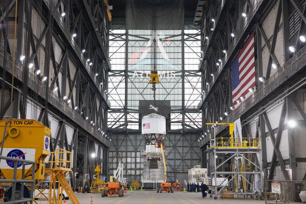 NASA's Exploration Ground Systems (@nasagroundsys) on Twitter photo Last week, teams completed stacking the interim cryogenic propulsion stage (ICPS) atop <a href="/NASA_SLS/">NASA_SLS</a> for the <a href="/NASAArtemis/">NASA Artemis</a> II mission. The ICPS is an in-space rocket stage that provides propulsion to <a href="/NASA_Orion/">Orion Spacecraft</a> during the first three Artemis missions.
Read more about the upper stage Last week, teams completed stacking the interim cryogenic propulsion stage (ICPS) atop <a href="/NASA_SLS/">NASA_SLS</a> for the <a href="/NASAArtemis/">NASA Artemis</a> II mission. The ICPS is an in-space rocket stage that provides propulsion to <a href="/NASA_Orion/">Orion Spacecraft</a> during the first three Artemis missions.
Read more about the upper stage