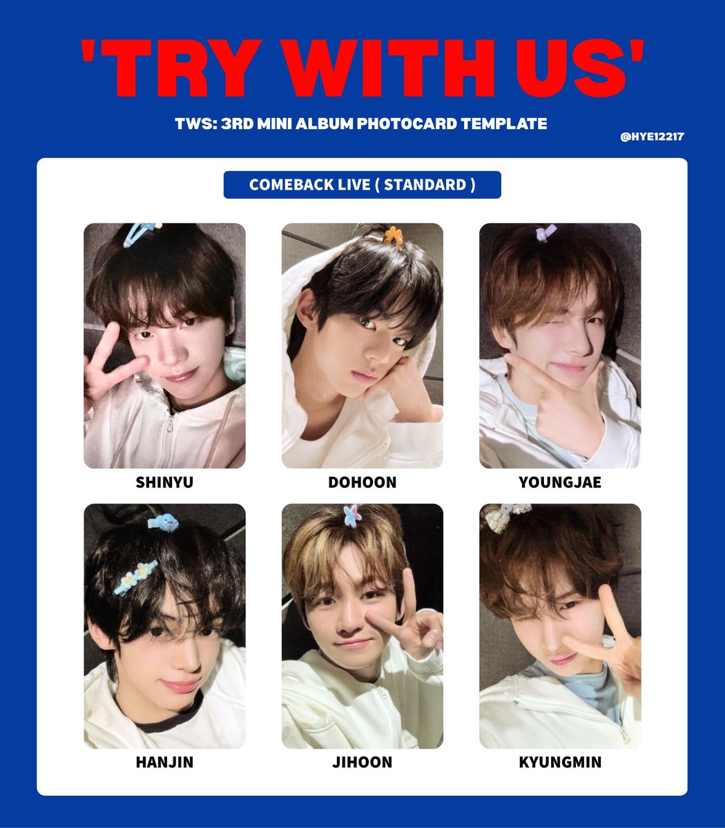 TWS 3ST MINI ALBUM 'TRY WITH US' PHOTOCARD TEMPLATE SHOWCASE