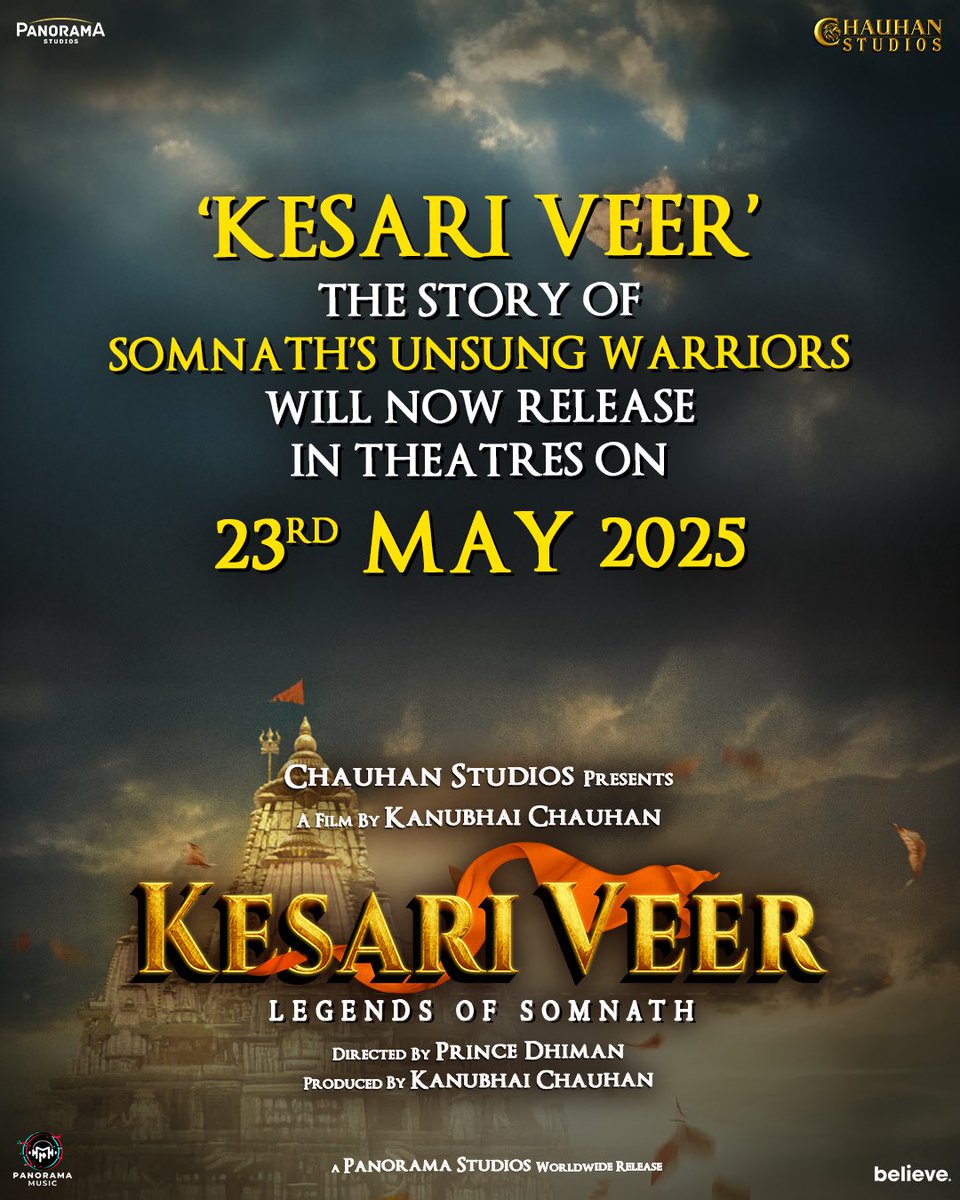 Suniel Shetty (@sunielvshetty) on Twitter photo See you in the theatres on 23rd May 2025 🙏🏼
हर हर महादेव 🙌🏽
bit.ly/KesariVeerTrai…
Releasing Worldwide in Cinemas on 23rd May, 2025
Produced by: <a href="/kanuchauhan07/">KANUBHAI CHAUHAN</a> <a href="/ChauhanStudios/">Chauhan Studios</a>
Worldwide release by: @panoramaMovies
<a href="/vivekoberoi/">Vivek Anand Oberoi</a> #AkankshaSharma #SoorajPancholi <a href="/ohmchauhan/">Ohm Chauhan</a> See you in the theatres on 23rd May 2025 🙏🏼
हर हर महादेव 🙌🏽
bit.ly/KesariVeerTrai…
Releasing Worldwide in Cinemas on 23rd May, 2025
Produced by: <a href="/kanuchauhan07/">KANUBHAI CHAUHAN</a> <a href="/ChauhanStudios/">Chauhan Studios</a>
Worldwide release by: @panoramaMovies
<a href="/vivekoberoi/">Vivek Anand Oberoi</a> #AkankshaSharma #SoorajPancholi <a href="/ohmchauhan/">Ohm Chauhan</a>