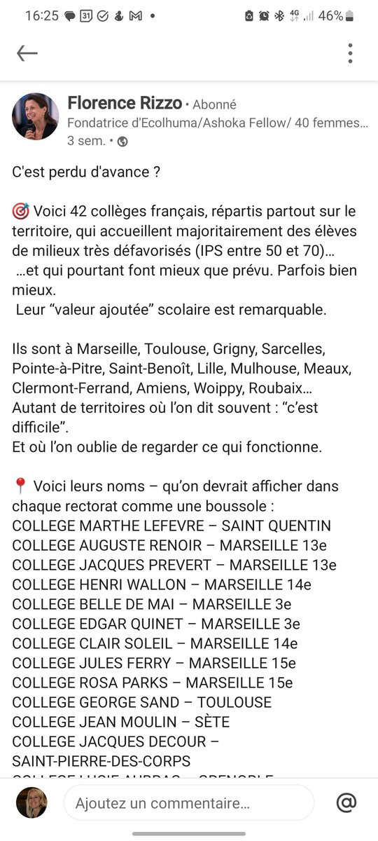 🎖IVAC + 21 (Résultats DNB)
🎖VA + 1,6 (Note moyenne aux épreuves écrites du DNB)

Le collège George SAND pour la deuxième année au classement des collèges Ecolhuma.