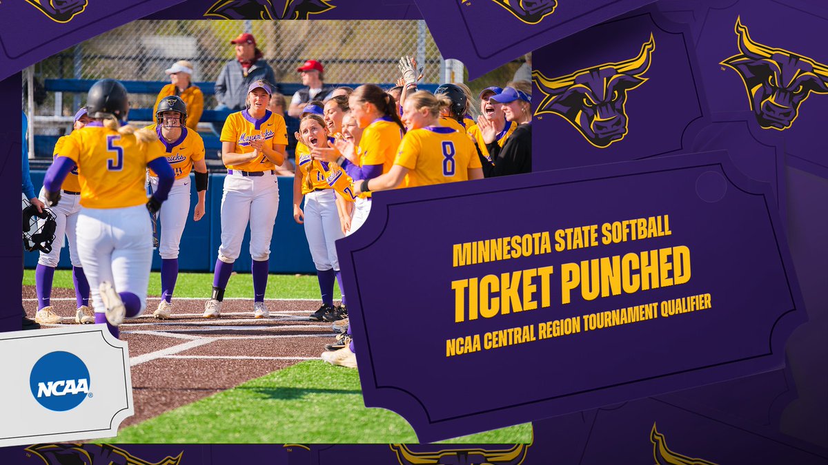 TICKET PUNCHED🎟️

Minnesota State softball will take on top-seeded Central Oklahoma in the First Round of the NCAA DII Central Region Tournament on Thursday, May 8 at 1 PM CDT

📰:shorturl.at/kVp0s

#RollHerd #MaverickSoftball 🥎