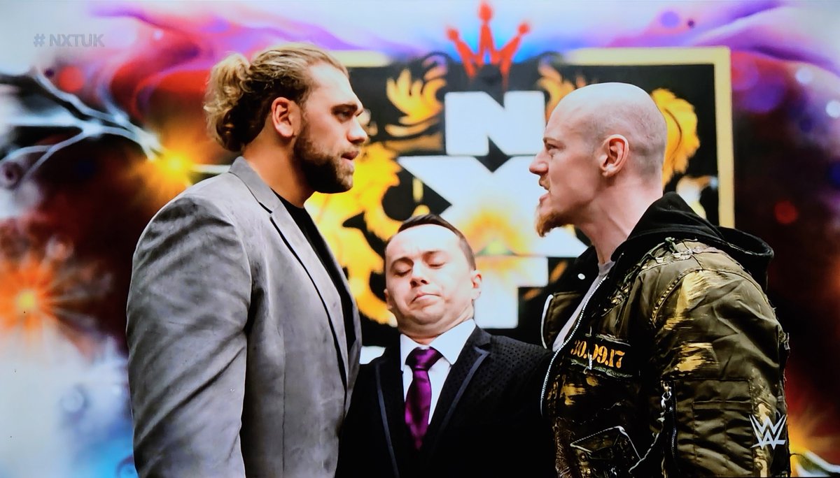 May 5, 2022:

At BT Sport Studios, a video was shown from earlier in the week of a confrontation between <a href="/CalBloom_/">Cal Bloom</a> and <a href="/sam_gradwell/">Sam Gradwell</a> at the UK Performance Center. #NXTUK 

📸 WWE