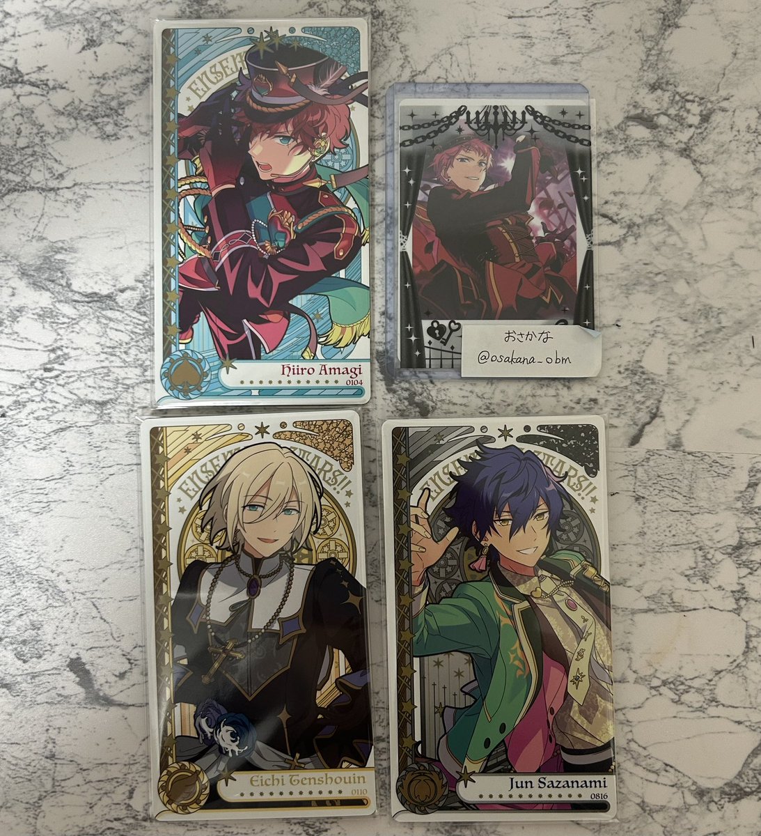 あんスタ アルカナ アルカナカード アルカナカードコレクション 3 交換

譲)一彩 英智 ジュン
求)みか 宗&gt;&gt;真緒(友人分)
⭐︎５絵柄は⭐︎５同士の交換でお願いします

検索からでも気軽にお声がけください