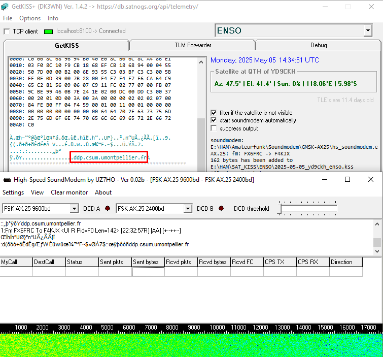 ENSO over Bali, 2025-05-05, 14:32 UTC.
Decoded message " ddp.csum.umontpellier.fr "
<a href="/csumontpellier/">Centre Spatial Universitaire de Montpellier</a> #ENSO #ROBUSTA1E