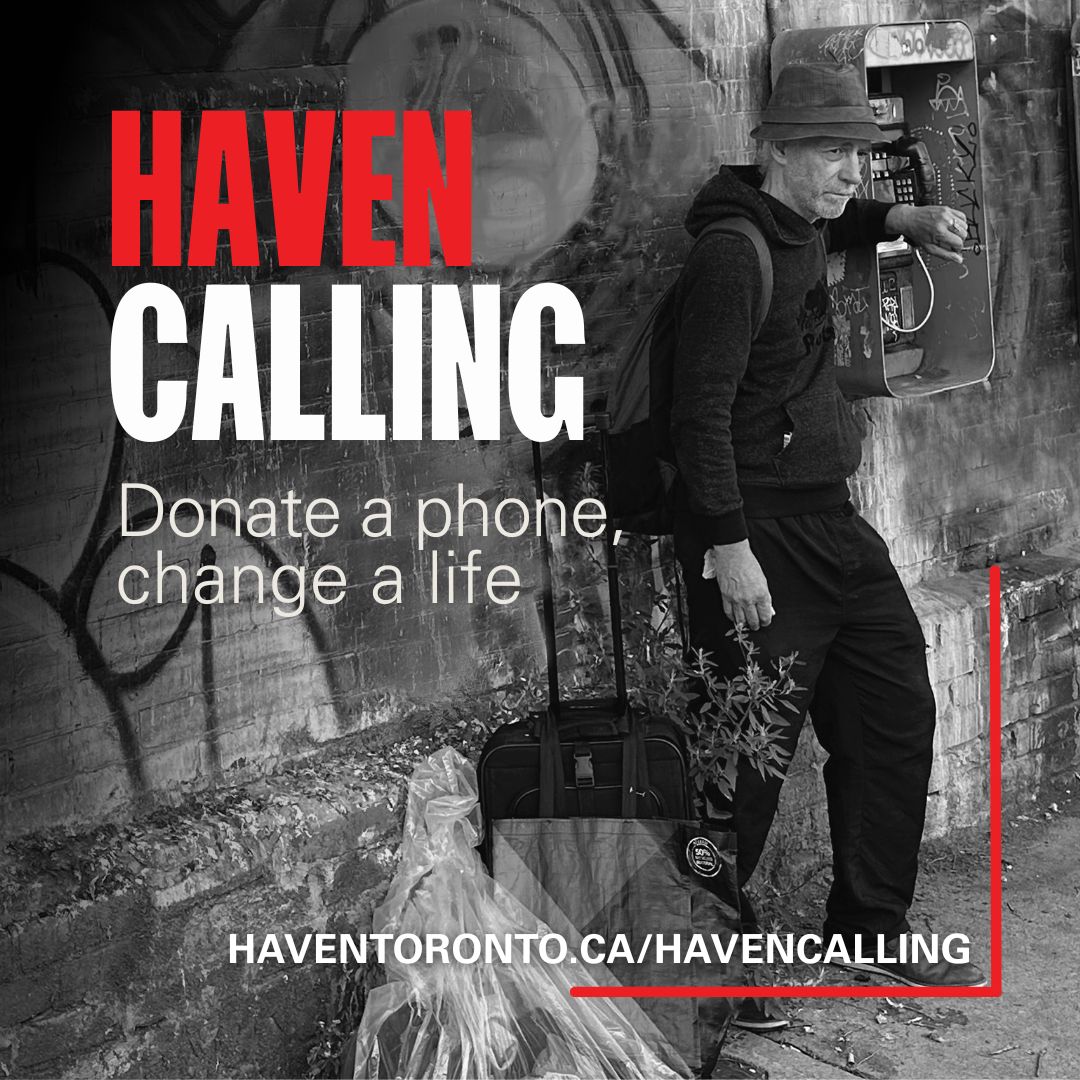 📱 Haven Calling
Donate a phone, Change a life 💛

Haven Toronto is collecting used/refurbished cell phones 📞 for elder, homeless men 50+ —a lifeline to 🏥 health, 🏠 housing, 🤝 community &amp; 👨‍👩‍👧‍👦 family.

📍 170 Jarvis St, Toronto 🏙️
#HavenToronto #CellPhoneDrive