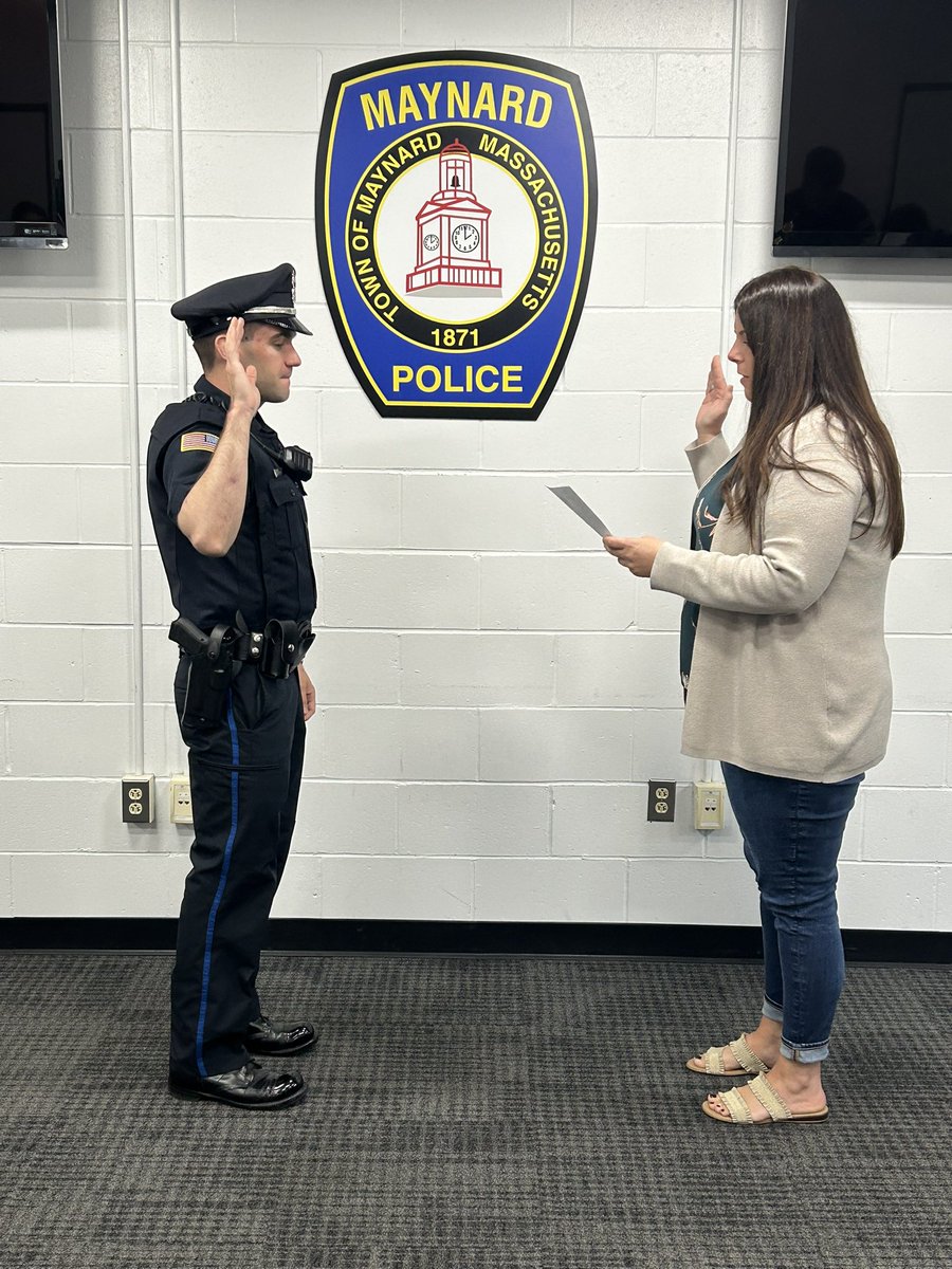 MaynardPolice's tweet photo. Welcome Officer Daniel Tully to the Maynard Police Department! Officer Tully graduated on May 1st, 2025 from the Quinsigamond College Police Academy. We’re excited to have Officer Tully join our team and serve our community with commitment and integrity. #MaynardPoliceDepartment https://t.co/w72squ3f5H
