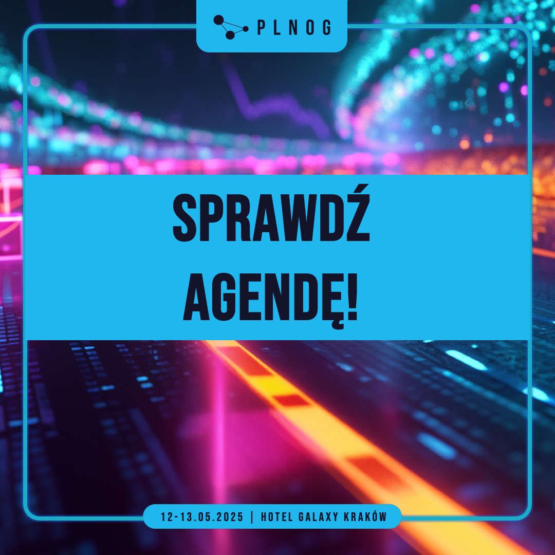 #PLNOG2025 już za tydzień! Sprawdź agendę już teraz i zaplanuj swoje konferencyjne dni 12-13 maja w Krakowie: plnog.pl/#agenda 
Bilety: eventory.cc/event/plnog-33…