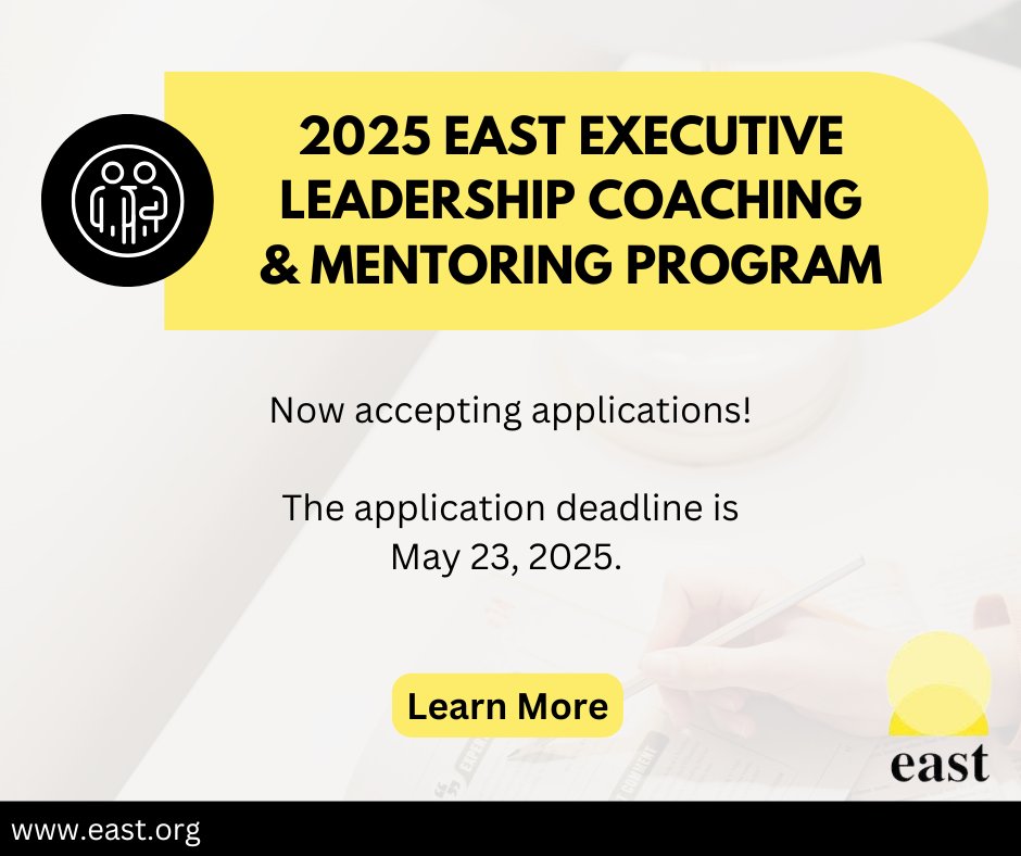 Applications are open for the 2025 EAST Executive Leadership Coaching &amp; Mentoring Program! This exclusive 2-year program helps mid-career physicians advance their careers. For eligibility and program details, learn more. bit.ly/4c8GyL1