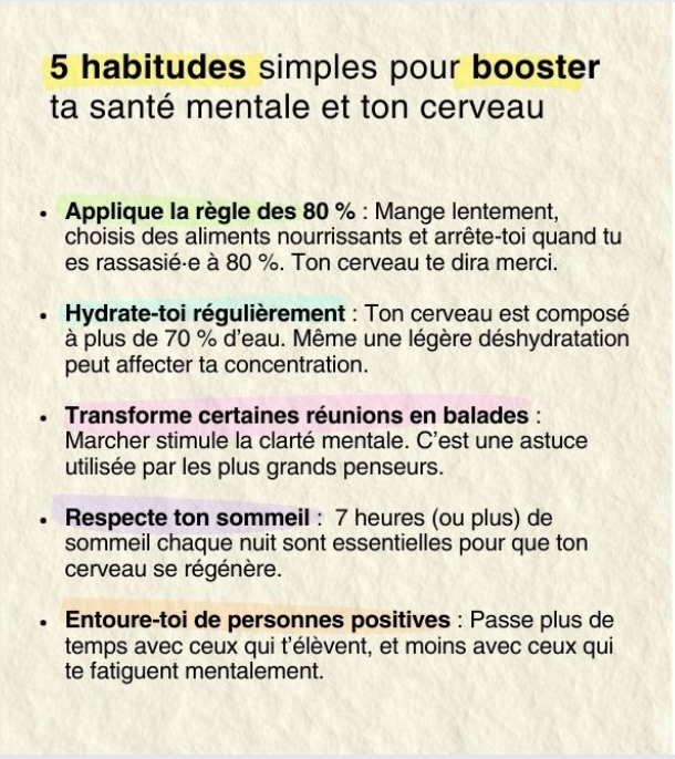 parolesdecoach's tweet photo. 5 habitudes simples qui boostent
ta santé mentale et ton cerveau
Tu peux les appliquer dès aujourd’hui 👇👇
#PsychologieDuTrading #Crypto #Dirigeants #Mindset #Cerveau #PerformanceMentale https://t.co/E74rBLSkQh