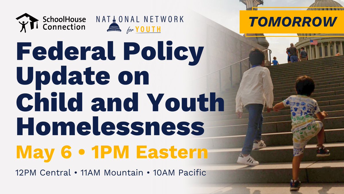 SchoolHouseConn's tweet photo. 🚨 Webinar TOMORROW @1 PM Eastern – Federal Policy Updates on Child &amp; Youth Homelessness! https://t.co/9UhJtaGUQE 

Learn:
- What’s in the latest budget proposals from Congress 
- How new federal policies could impact your work 
- Practical steps to advocate with legislators https://t.co/YMWGsCoqko