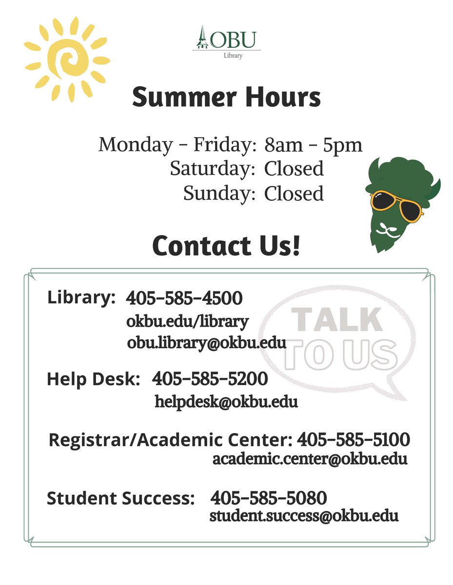 OBU Library (@obulibrary) on Twitter photo 