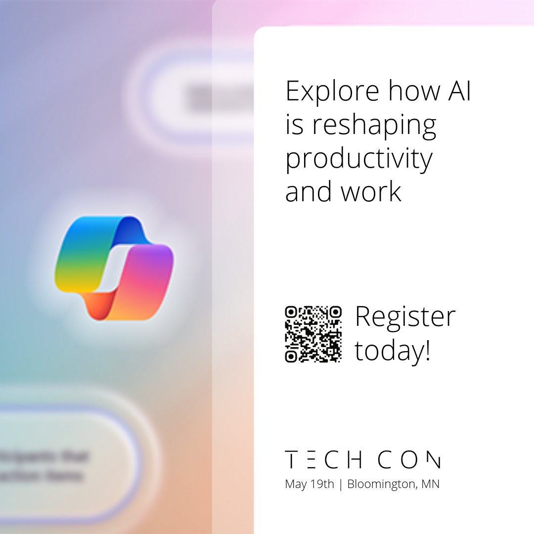 CIT_TwinCities's tweet image. TD SYNNEX is headed to #TechCon!
Catch their session on how AI is redefining productivity.
📅 May 19 | 📍 Tech Con, Bloomington, MN
Sign up today: 
cit-net.com/unleashing-pro…