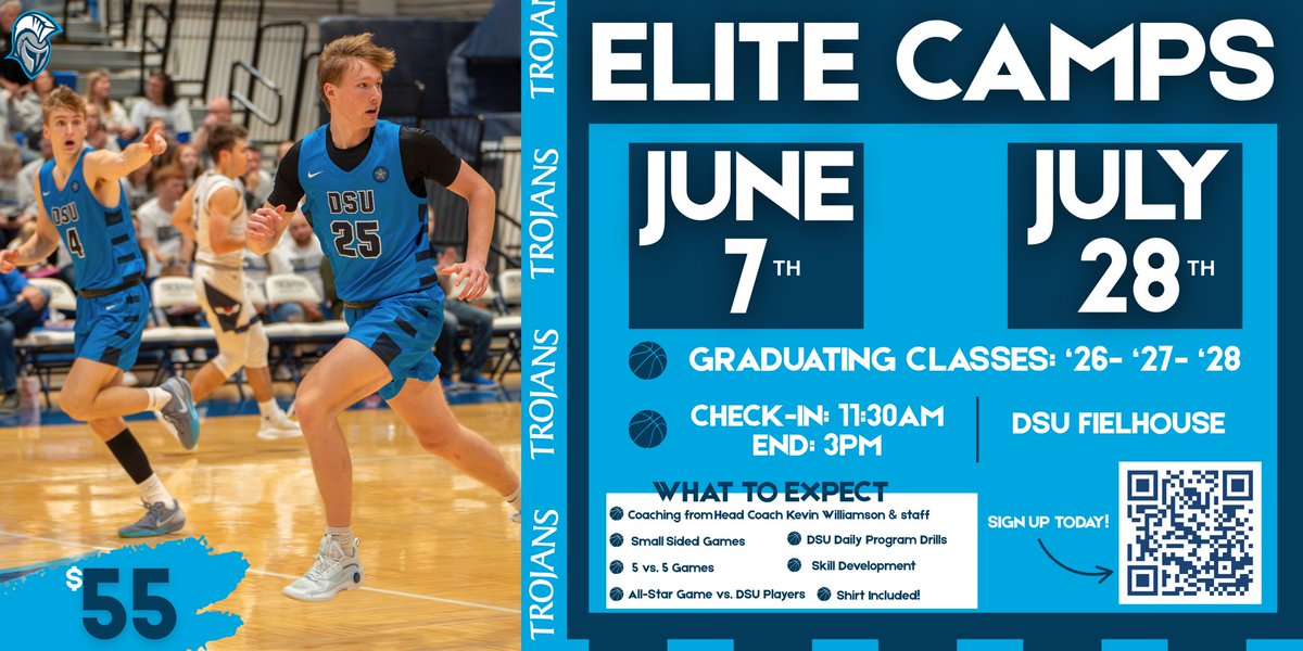 DSU_MBB's tweet image. We are excited to announce our 2 elite prospect camp offerings this summer. 40 athletes max per date, coached by entire @dakotastatembb staff, chance to compete vs current DSU MBB student-athletes and meet staff while learning about the recruiting process

docs.google.com/forms/u/1/d/e/…